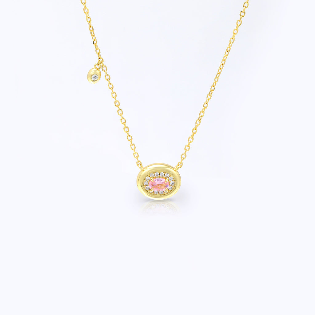 Round Birthstone Zircon Necklace