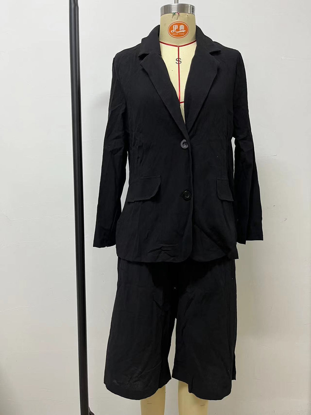 Women's Clothing Cotton and Linen Cardigan Tops Shorts Small Suit Two-Piece Set