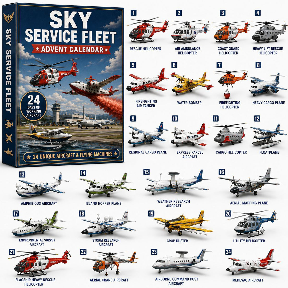 Aircraft Series Blind Box Advent Calendar Christmas Toy
