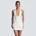 Women's Deep V-Neck Halter Dress