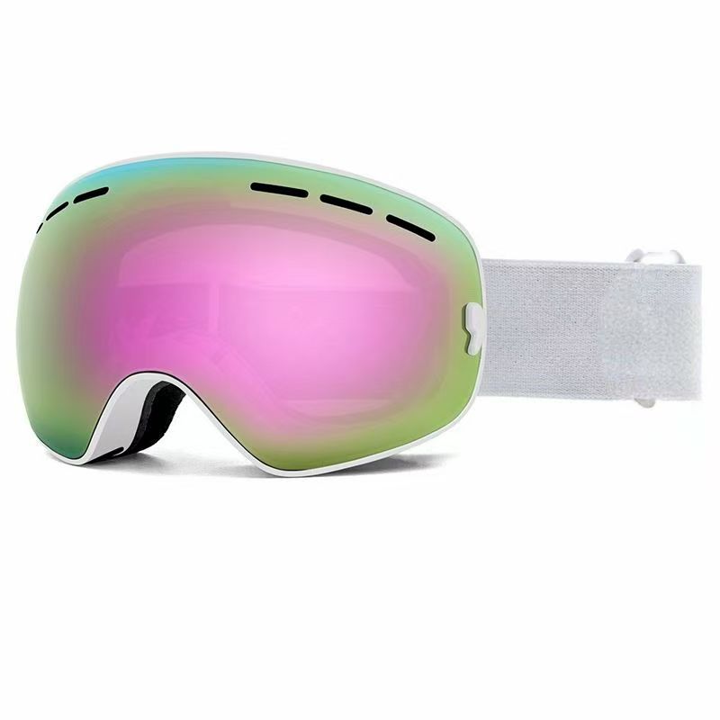 Double-Layer Spherical Ski Goggles with Myopia Insert Windproof Protection