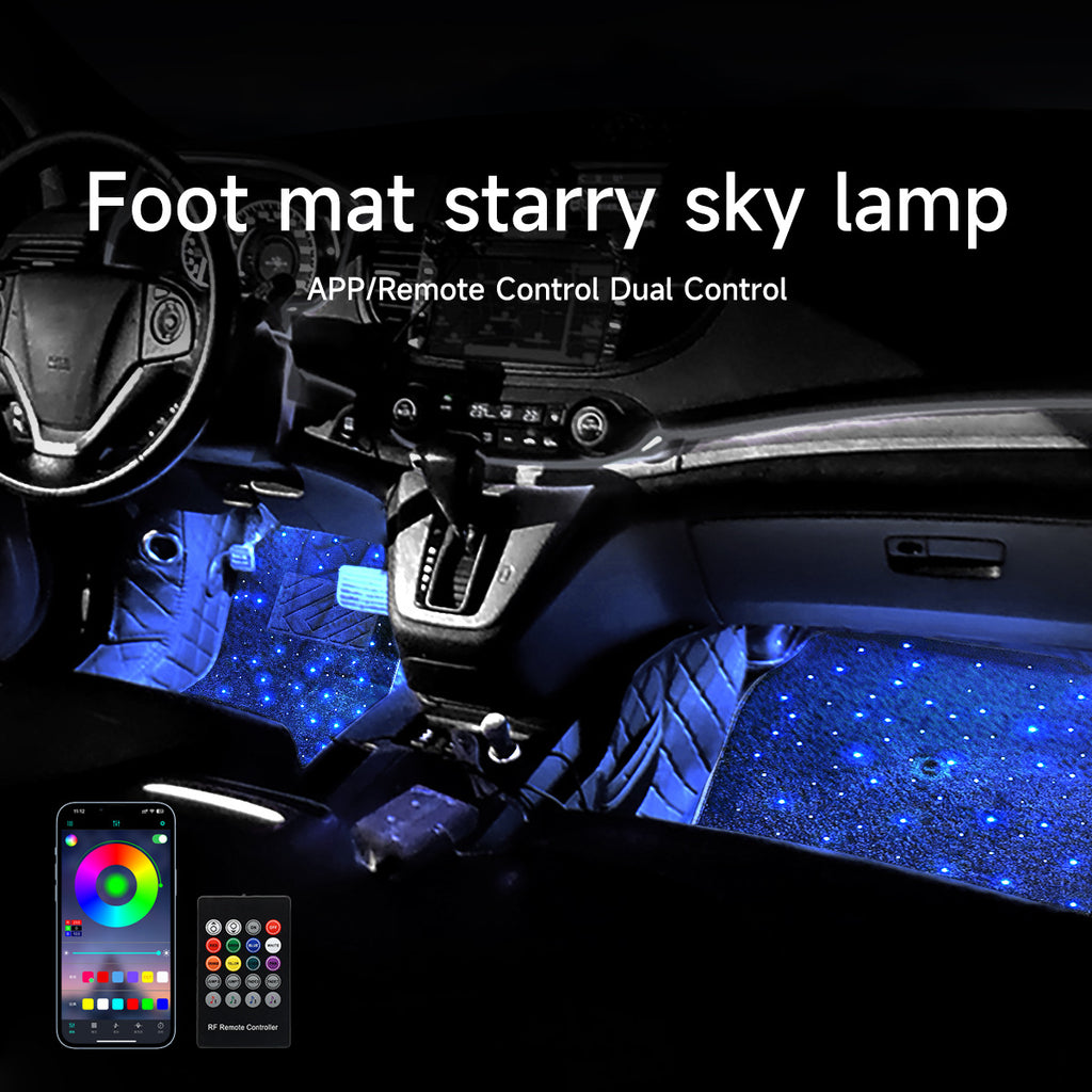 Car Luminous Floor Mats with Music Rhythm Lighting