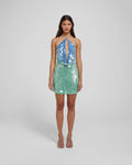 Elegant Sequined Halter Neck Dress