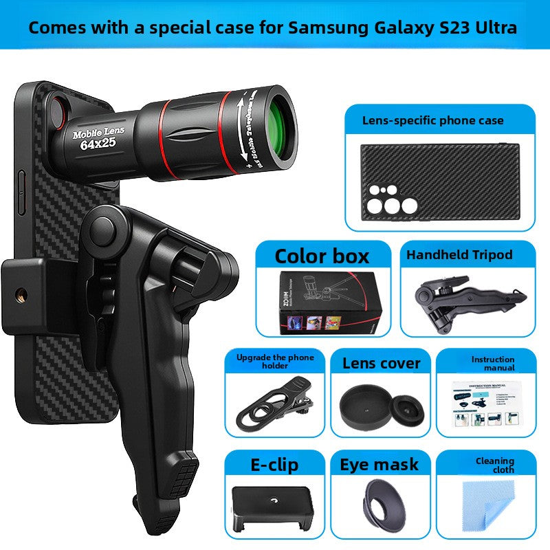 64x Telephoto Lens with Anti-Shake Bracket for Smartphones