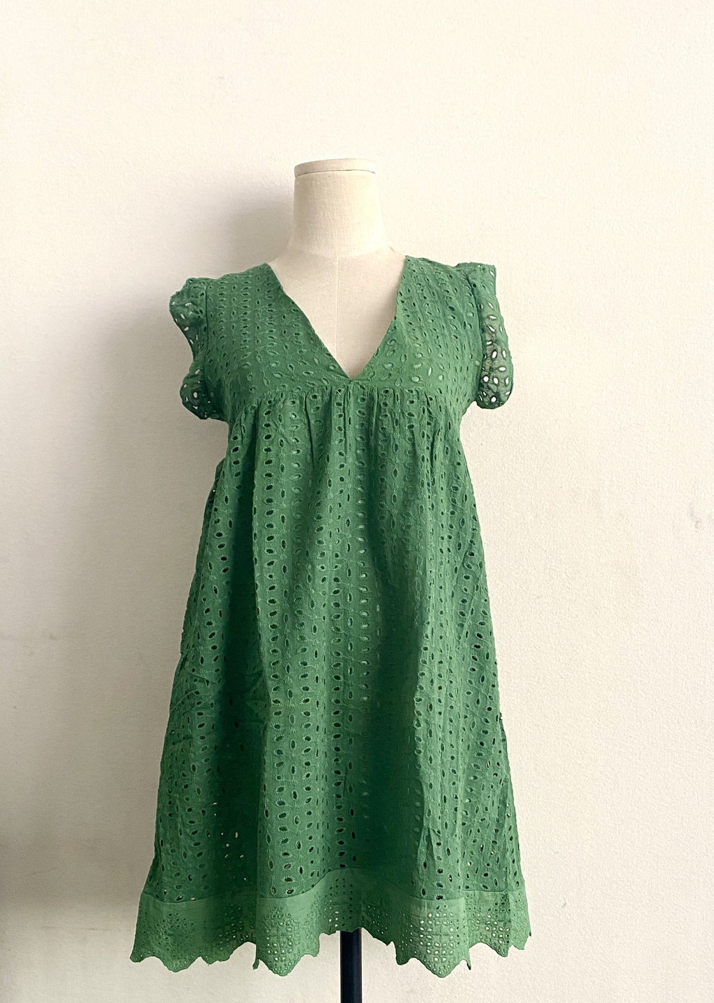 Womens Lace V-Neck A-Line Dress