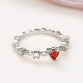 Heart Shaped Copper Ring with Red Inlay