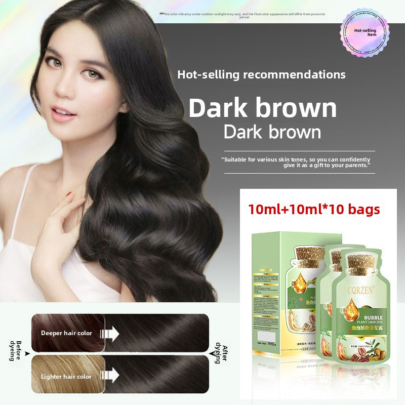 CQRZEN Plant Bubble Hair Dye Foam Temporary Color Unisex Self Application 300ml