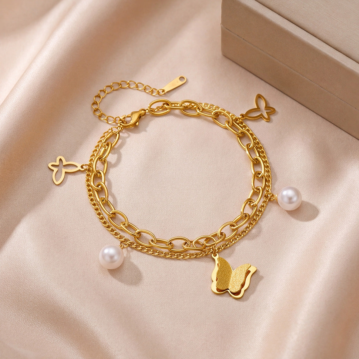 Women's Titanium Steel Inlaid Charm Bracelet Versatile Fashion Jewelry