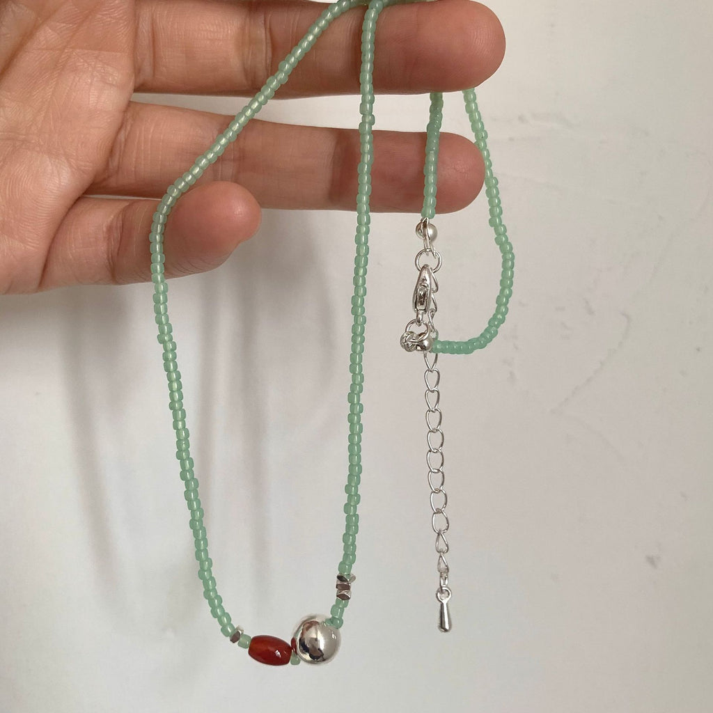 Green beaded necklace