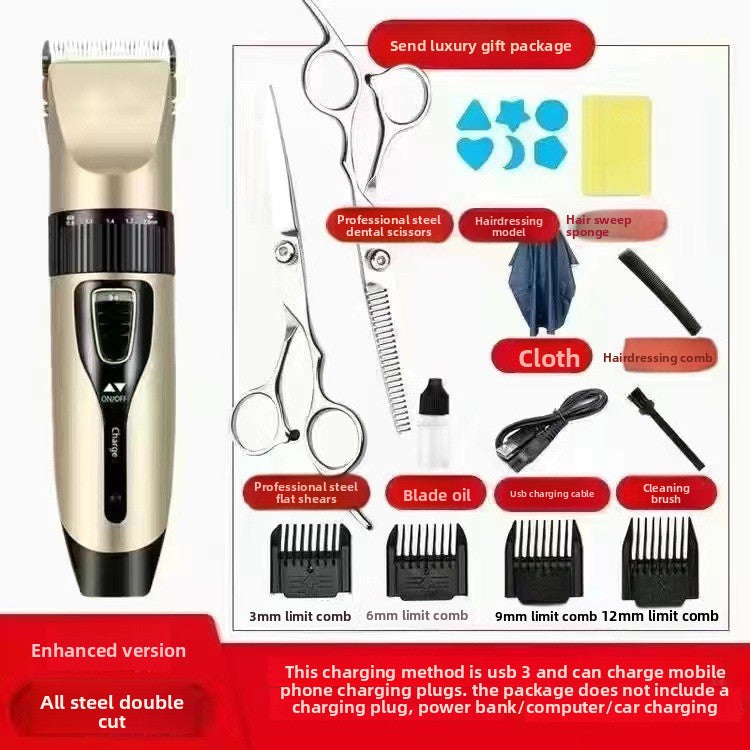 Rechargeable Electric Hair Clipper with Ceramic Blades