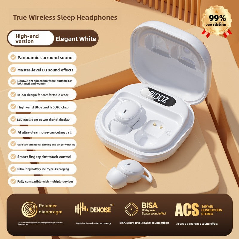 In-ear noise-cancelling wireless sleep Bluetooth headphones