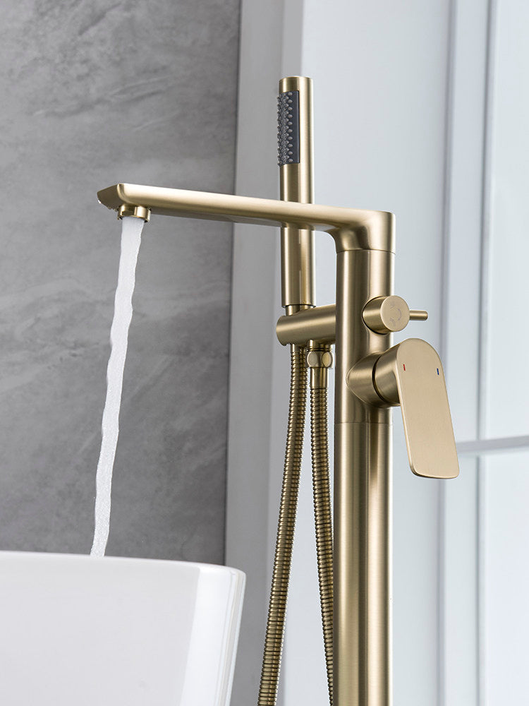 Freestanding Brass Bathtub Faucet with Shower
