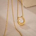 Horseshoe U-Shaped Pearl Pendant Necklace