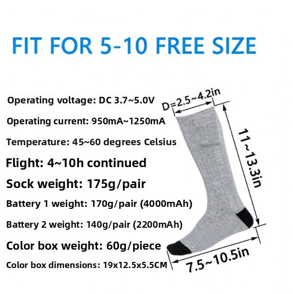 Heated socks - Skiing-specific electric heating socks