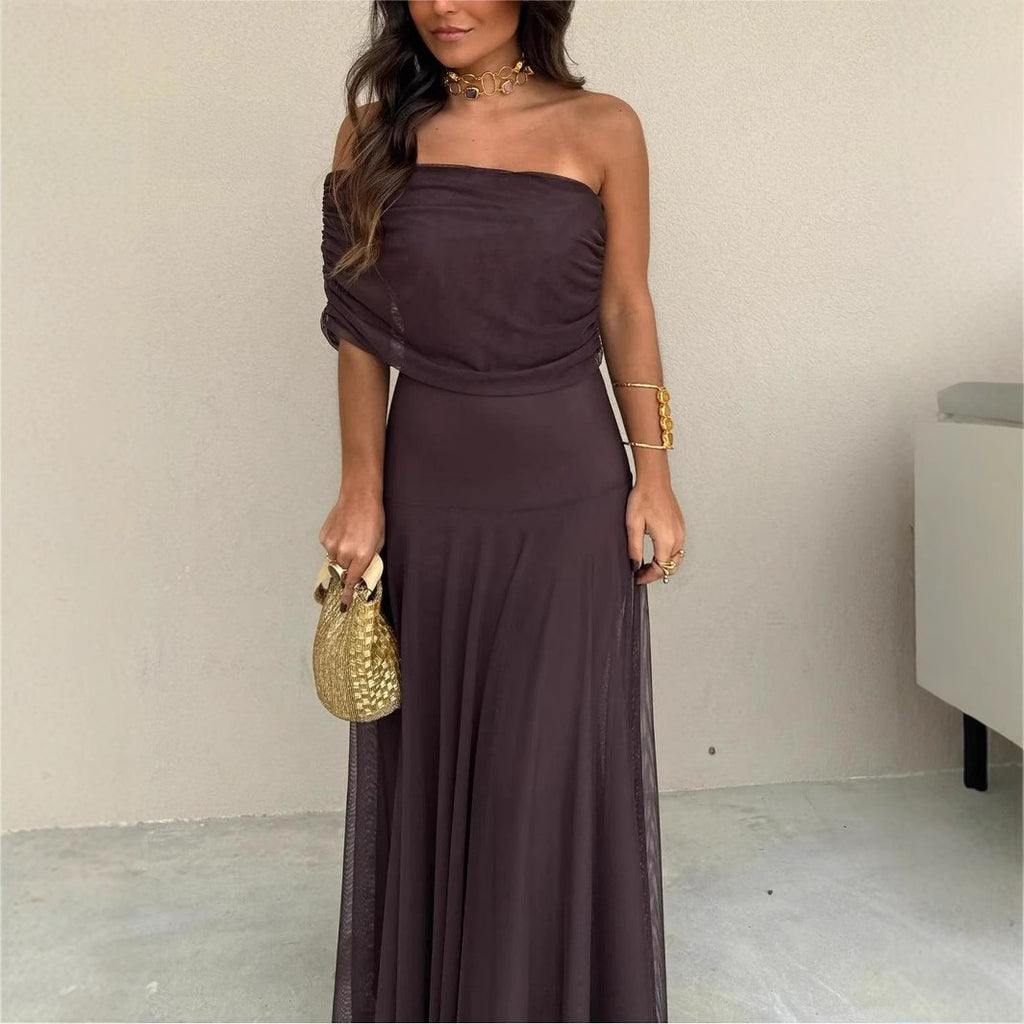 Womens Mesh Patchwork Slim Fit Dress