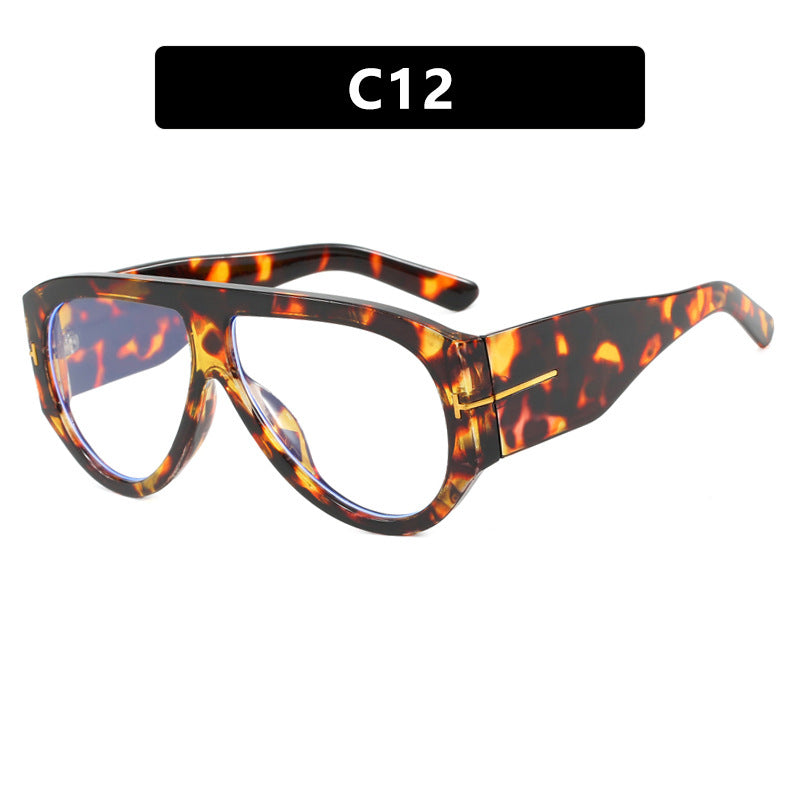 T-Shaped Large Frame Aviator Sunglasses