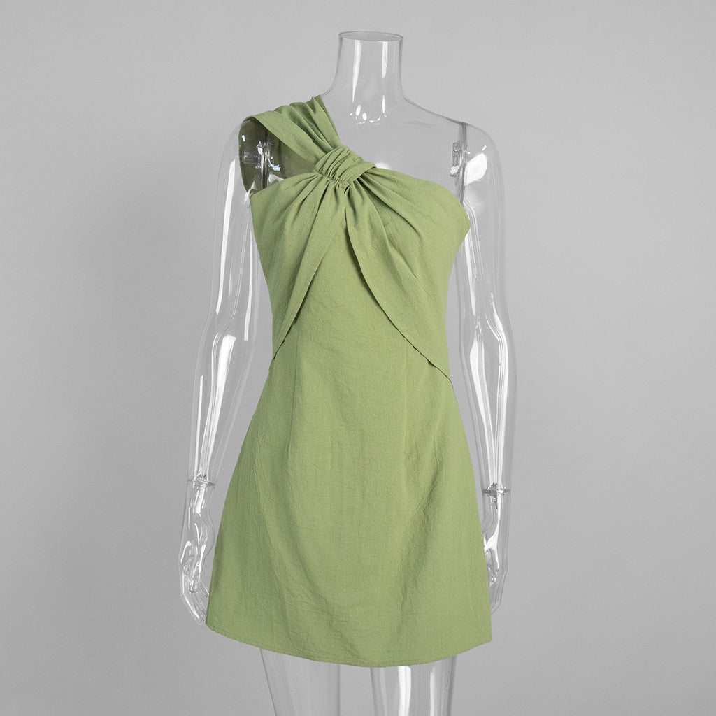 Women's Cotton Twist Knot Backless Dress