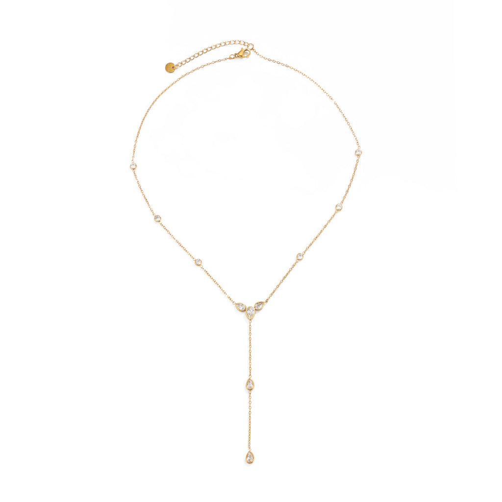 Stylish Teardrop Zircon Y-Shape Clavicle Necklace