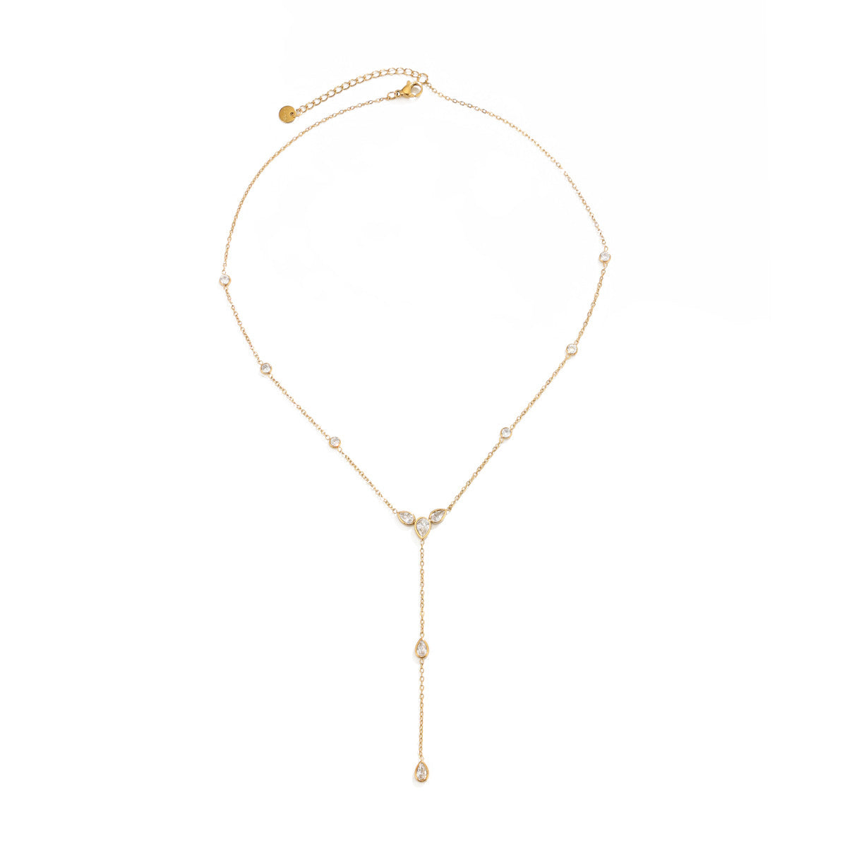 Stylish Teardrop Zircon Y-Shape Clavicle Necklace