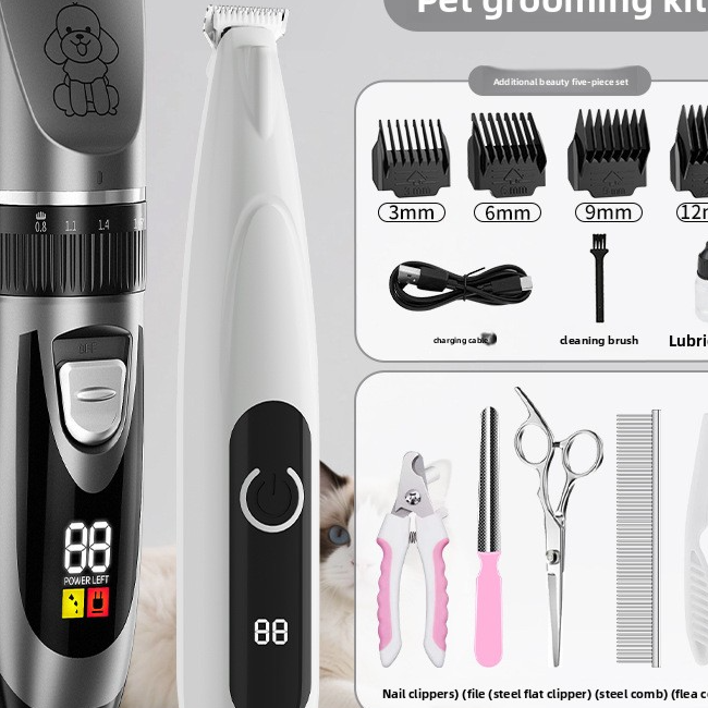 Pet Hair Trimmer and Grooming Kit