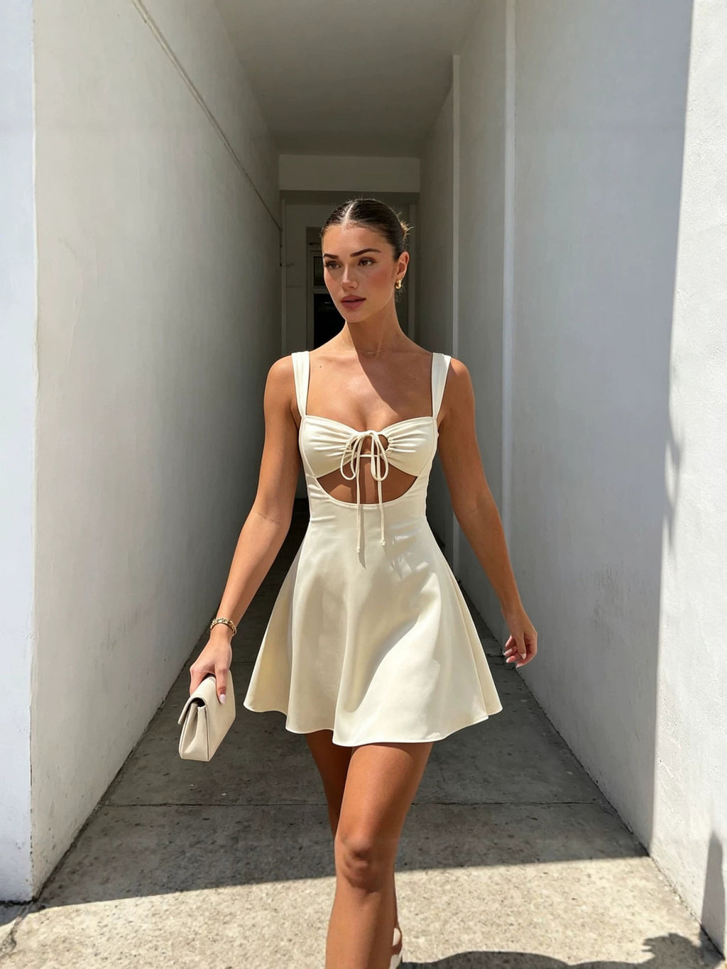 Sweetheart Tie-Back A-Line Dress