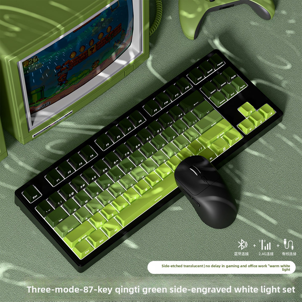 Wireless Mechanical Keyboard with Bluetooth Triple-Mode Connectivity