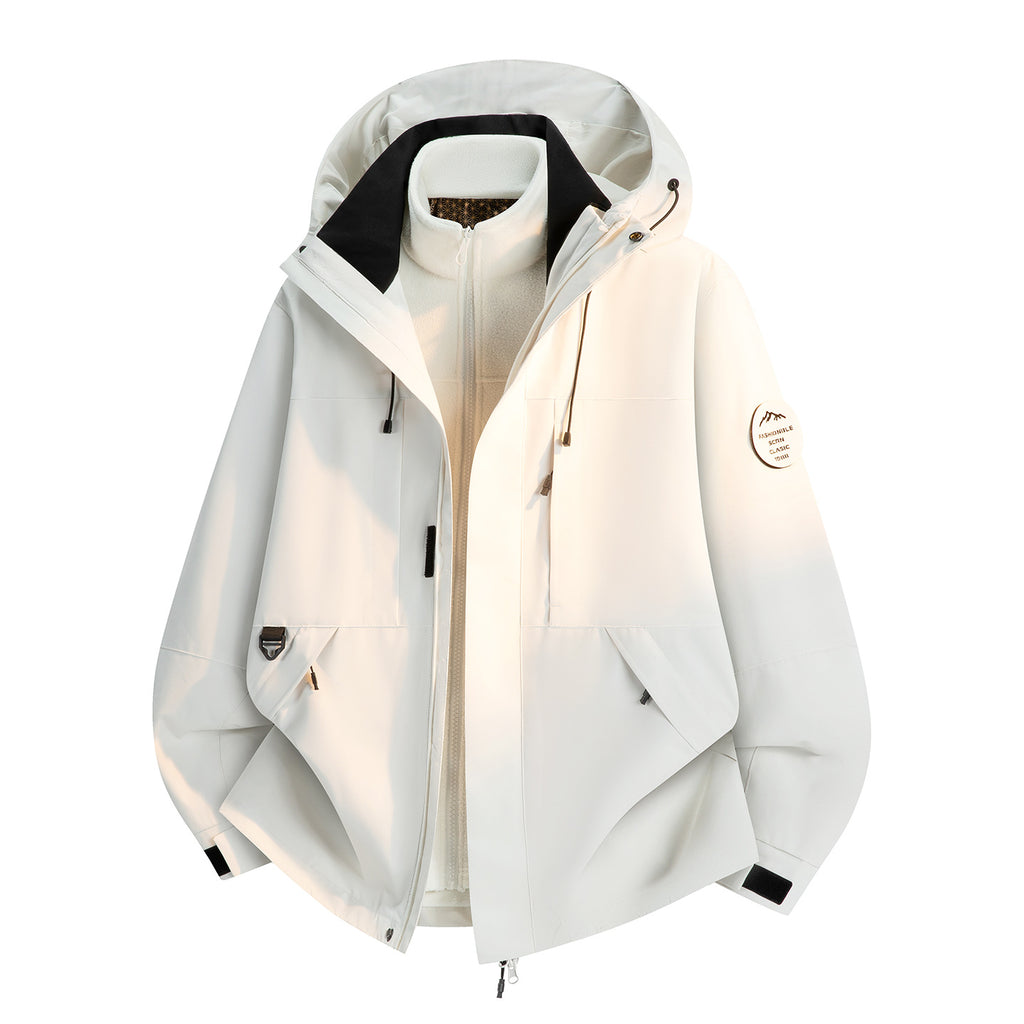 Unisex 3-in-1 Windproof Waterproof Outdoor Hiking Skiing Jacket
