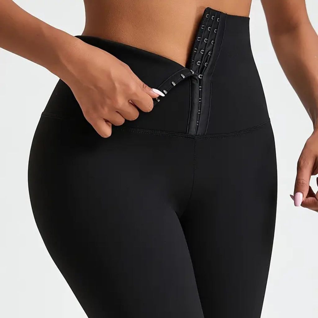 Double Breasted Yoga Pants for Women High Waist Tummy Control Butt Lift Leggings