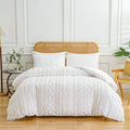 Bohemian Tufted Cut-Out Floral Three-Piece Duvet Cover Set