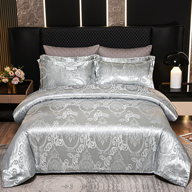 European Style Satin Silk Jacquard Bedding Set