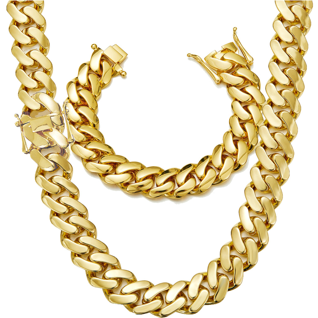 Stainless Steel Gold Plated Cuban Chain Necklace