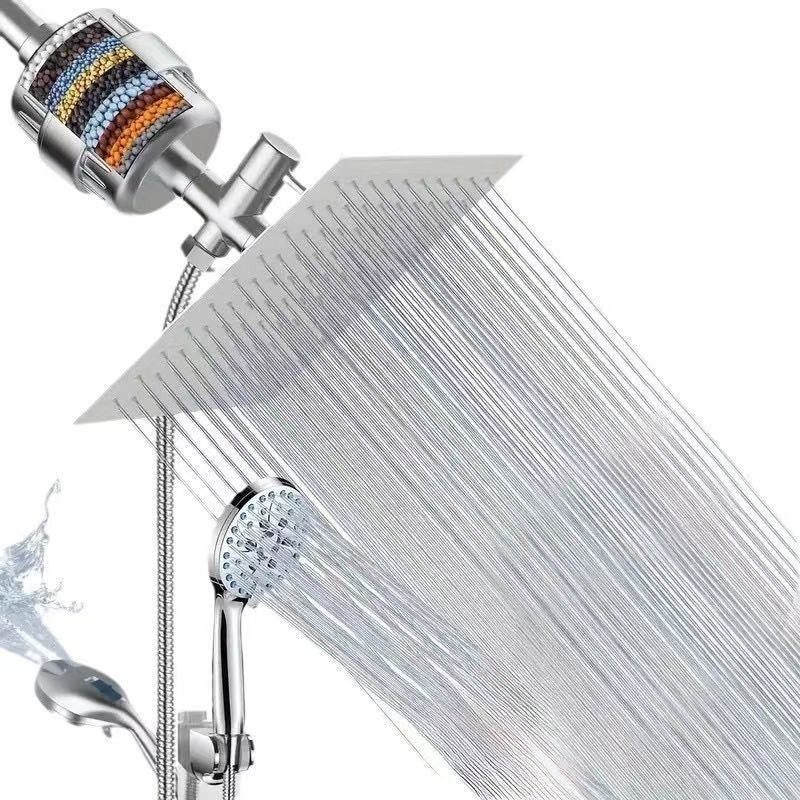 Stainless Steel Shower Set with 8 Functions and Extension Rod