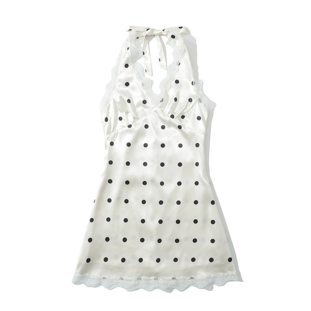 Floral Print Chiffon Backless Dress with Waist Tie