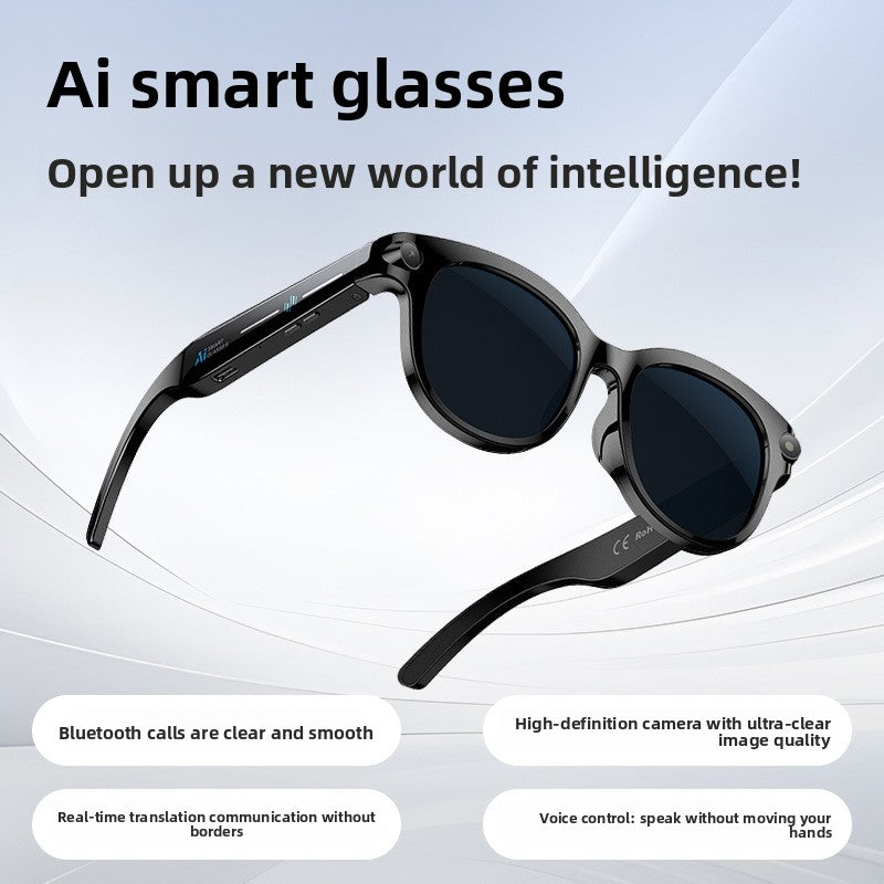 Smart AI Translation Glasses with Touch Control and HD Camera