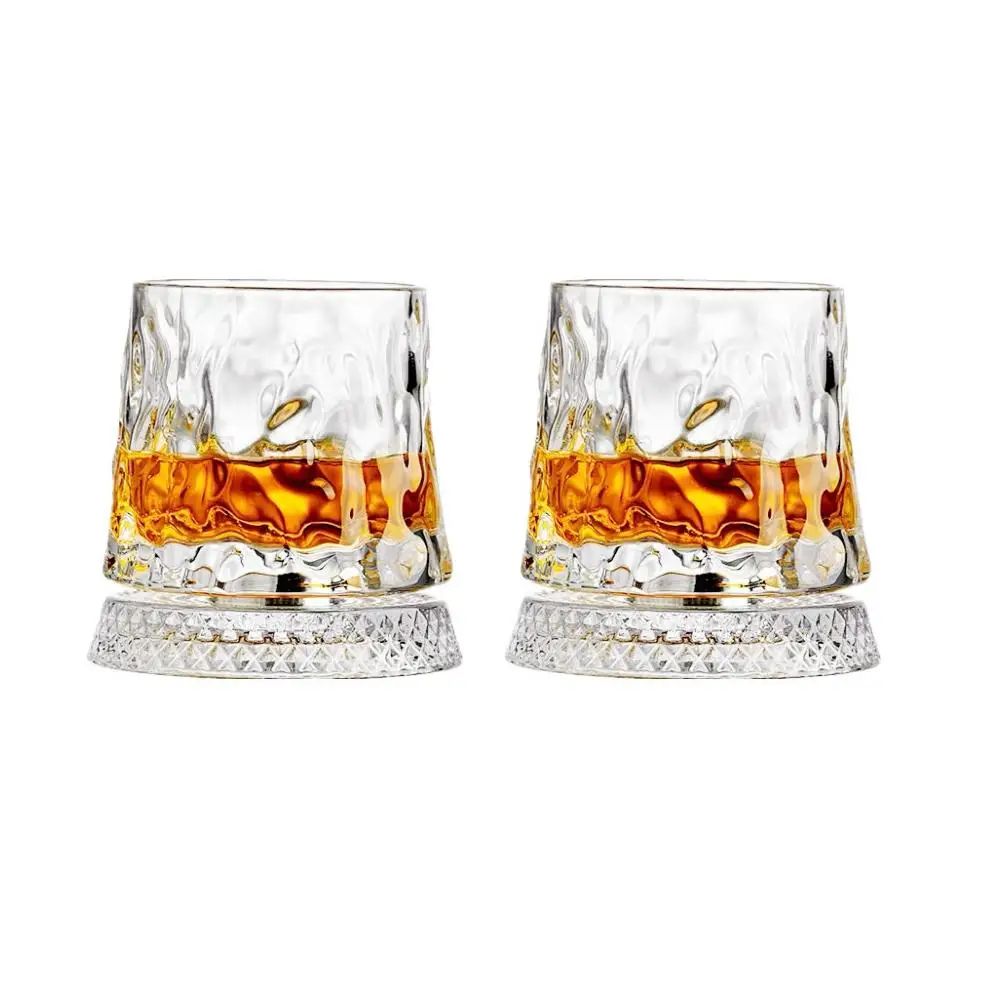 Rotating Base Whiskey Glass Set
