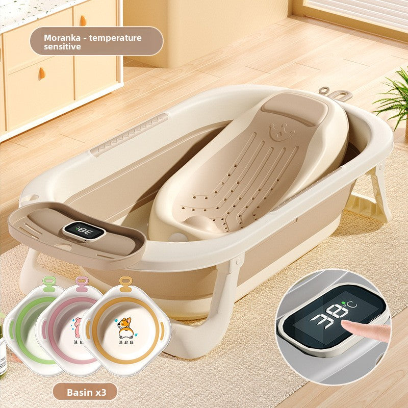 Temperature Sensing Baby Bathtub with Foldable Design