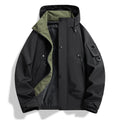 Unisex Loose Fit Windproof Hooded Jacket Polyester Outdoor Streetwear Coat