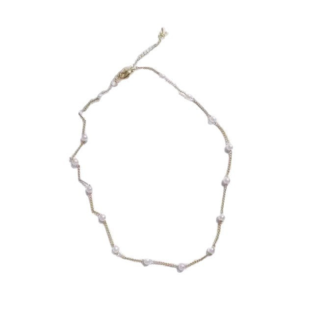 Women?s Vintage Pearl Pendant Clavicle Chain Necklace