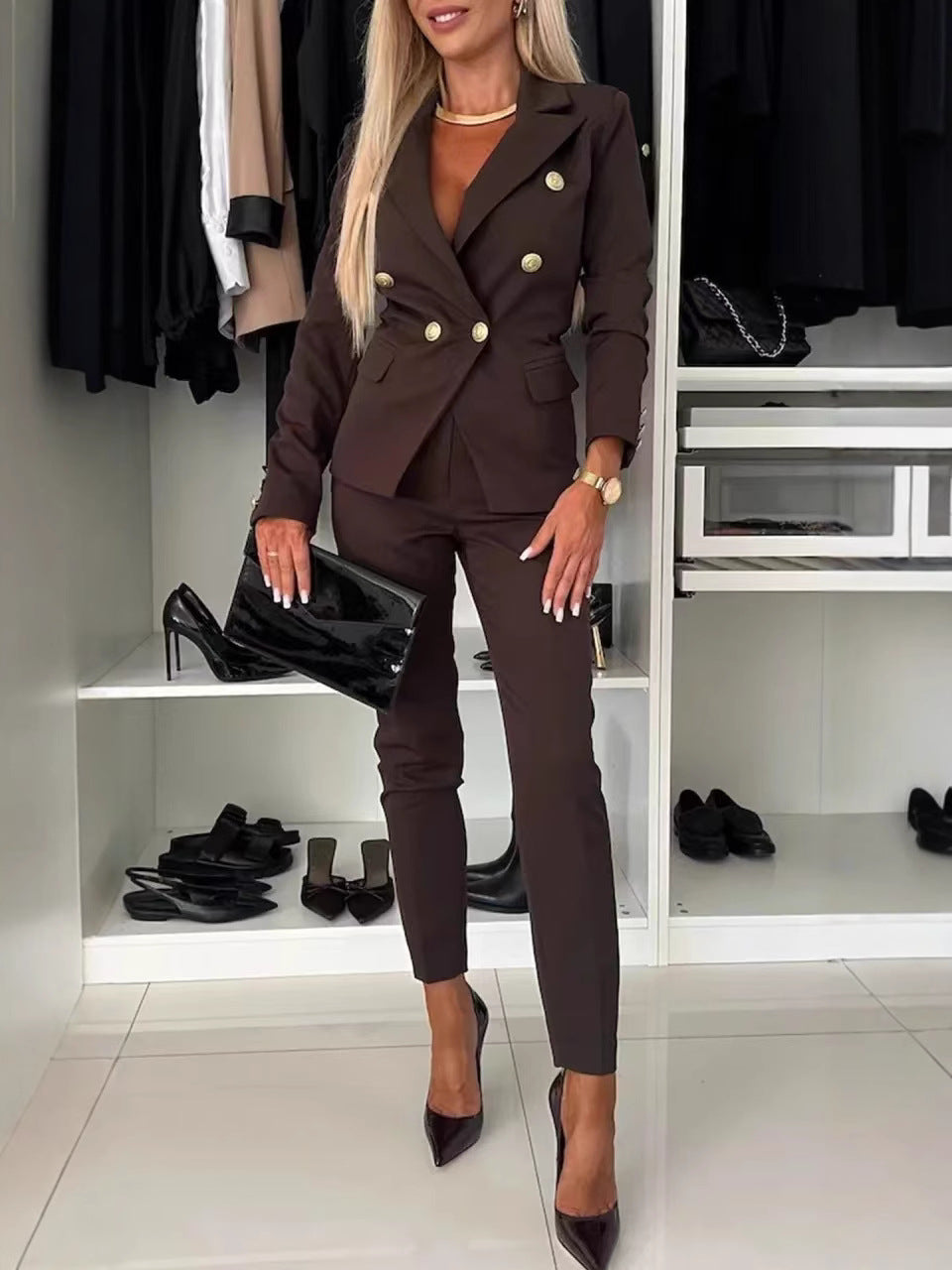 Women?s Slim Fit Solid Color Single Button Blazer Long Sleeve Casual Suit Jacket
