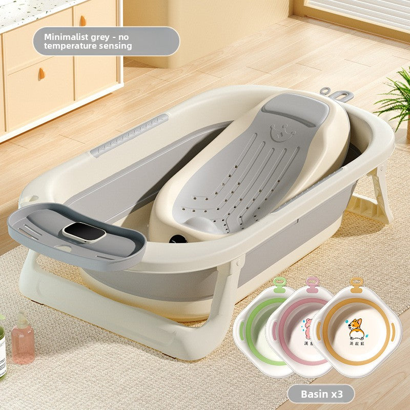 Temperature Sensing Baby Bathtub with Foldable Design