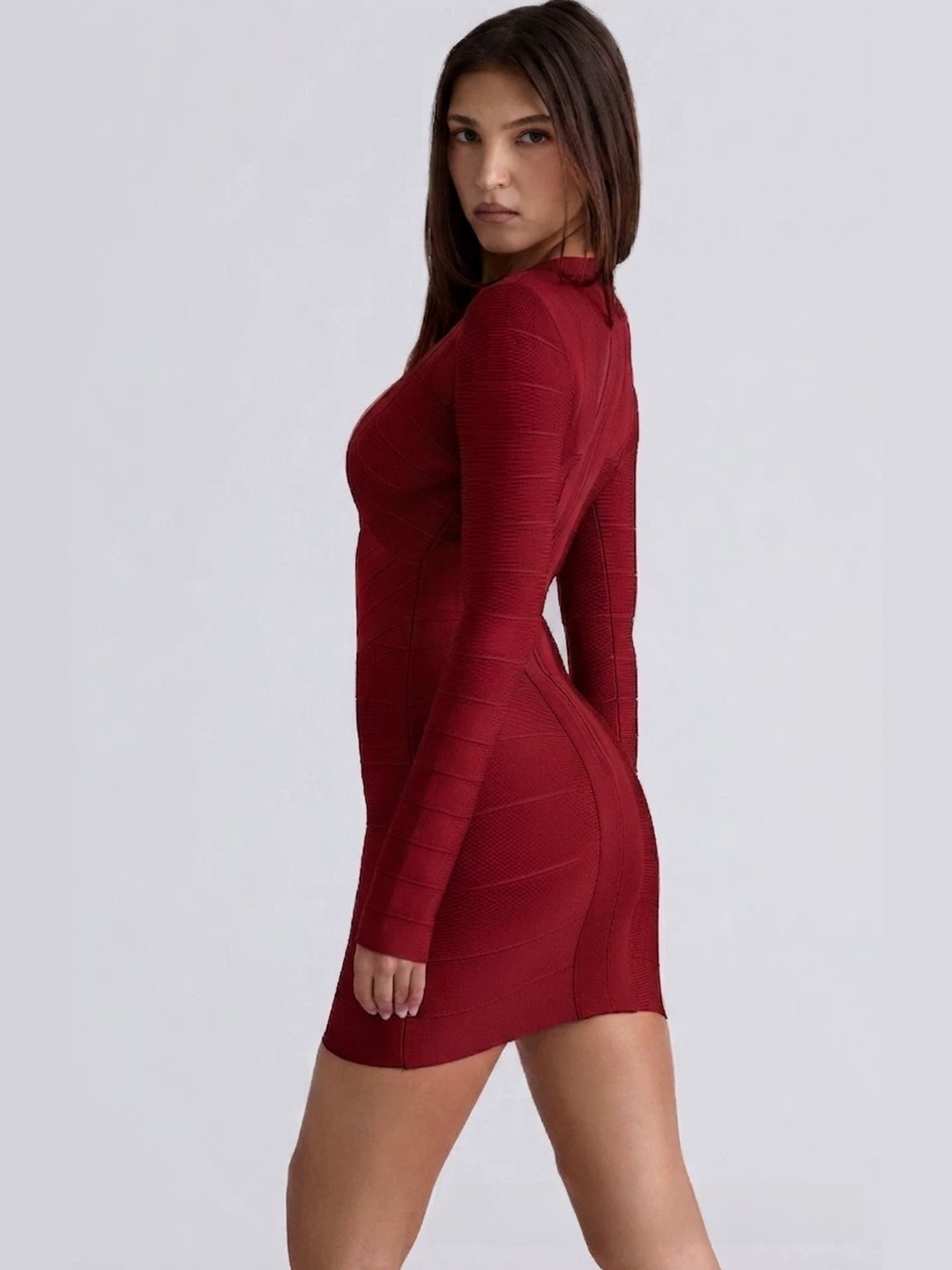 Womens Deep V-Neck Bandage Dress
