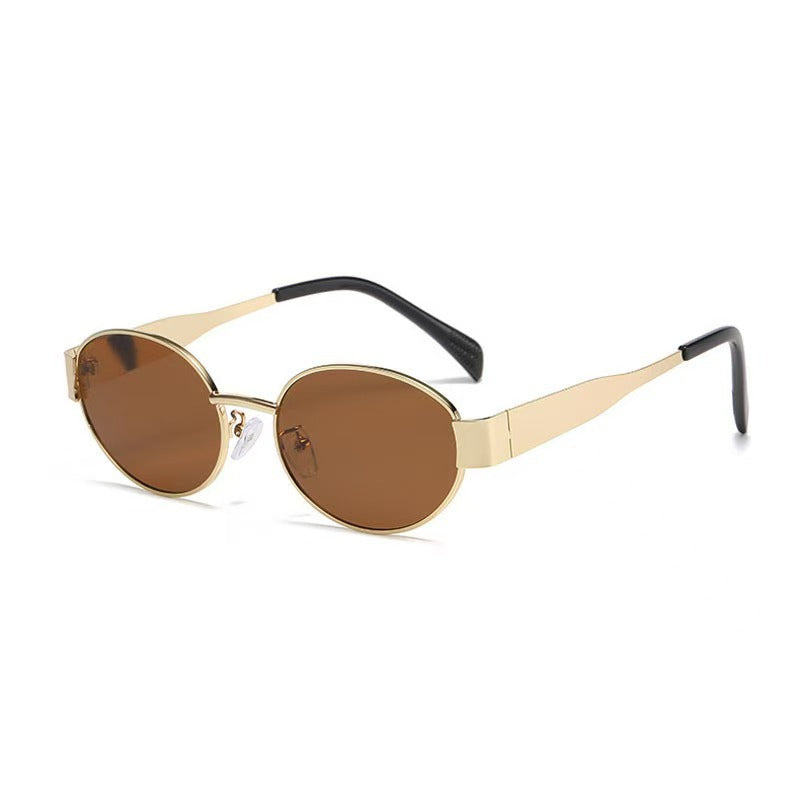 Metal Oval Frame Sunglasses