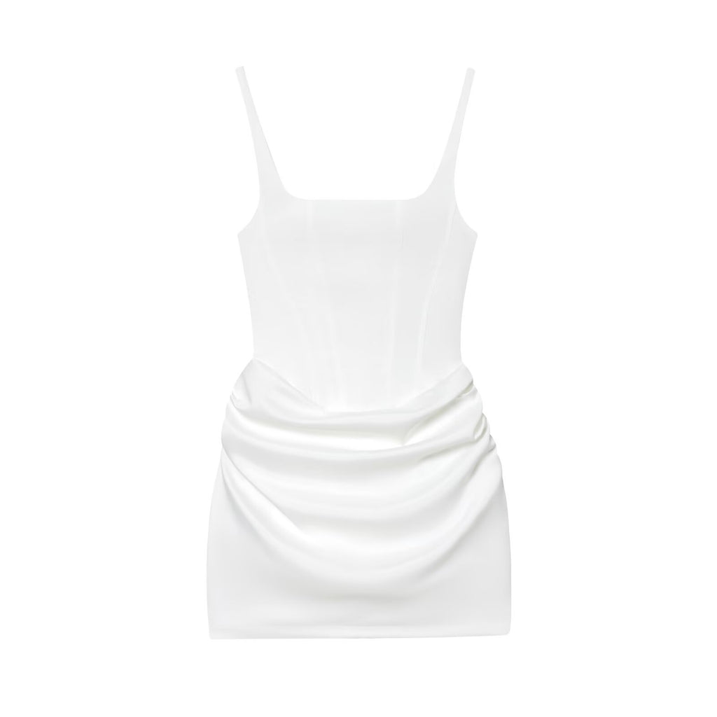 French-Style Sleeveless Bodycon Tie-Waist Dress