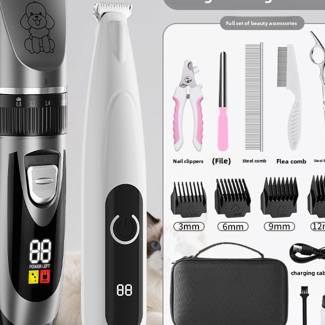 Pet Hair Trimmer and Grooming Kit