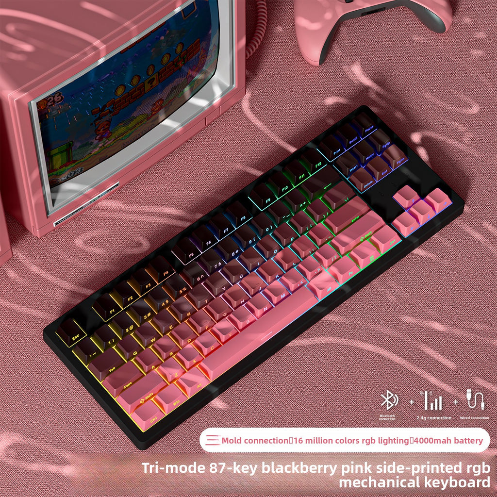 Wireless Mechanical Keyboard with Bluetooth Triple-Mode Connectivity