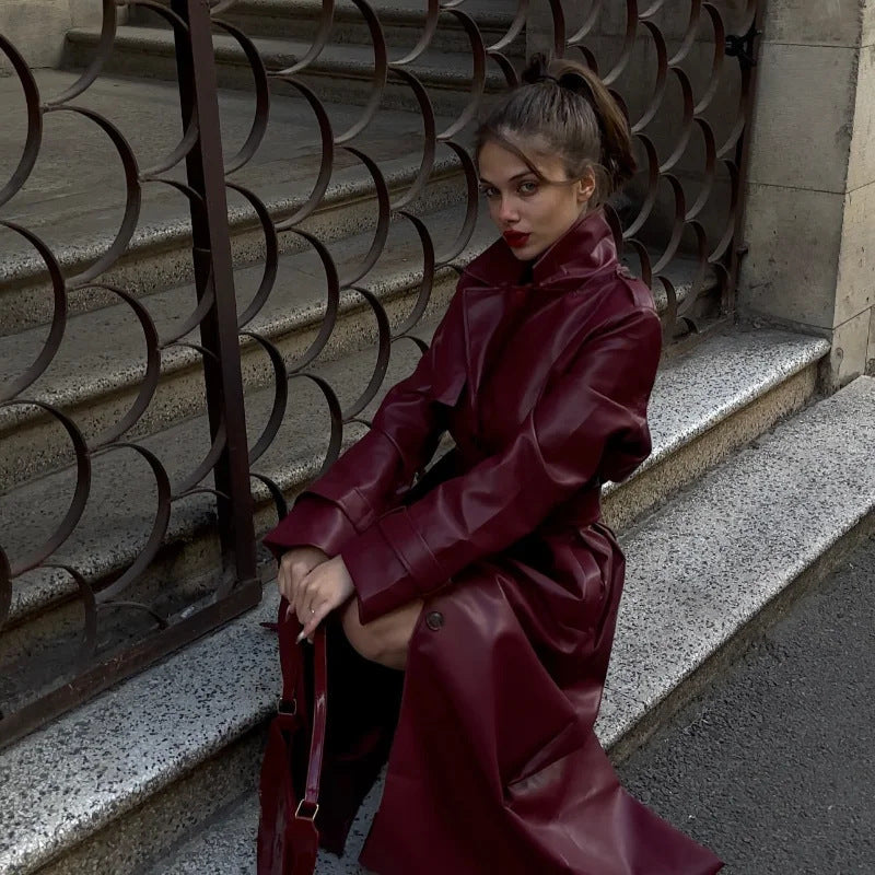 Imitation Leather Coat