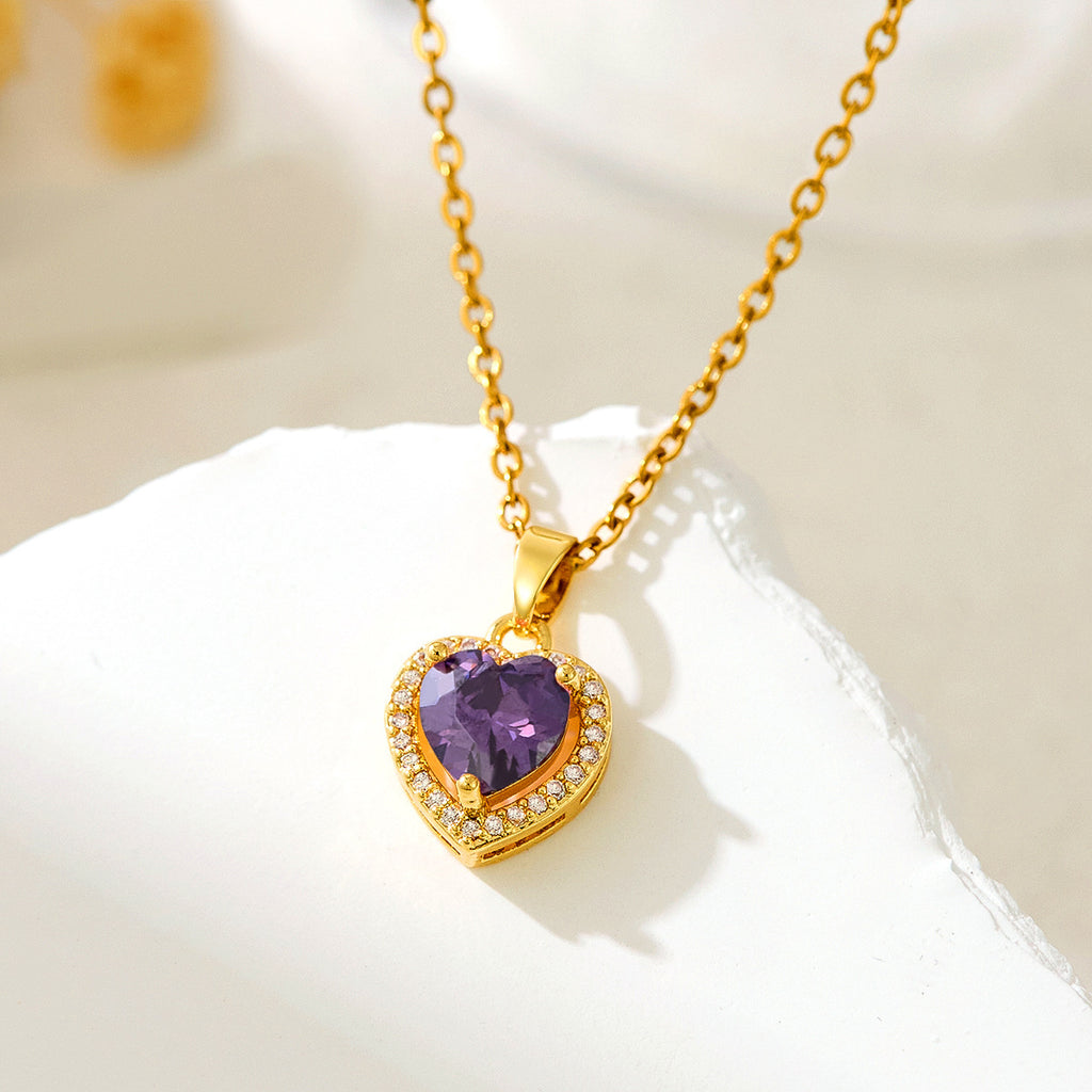 Heart Shape Zircon Necklace