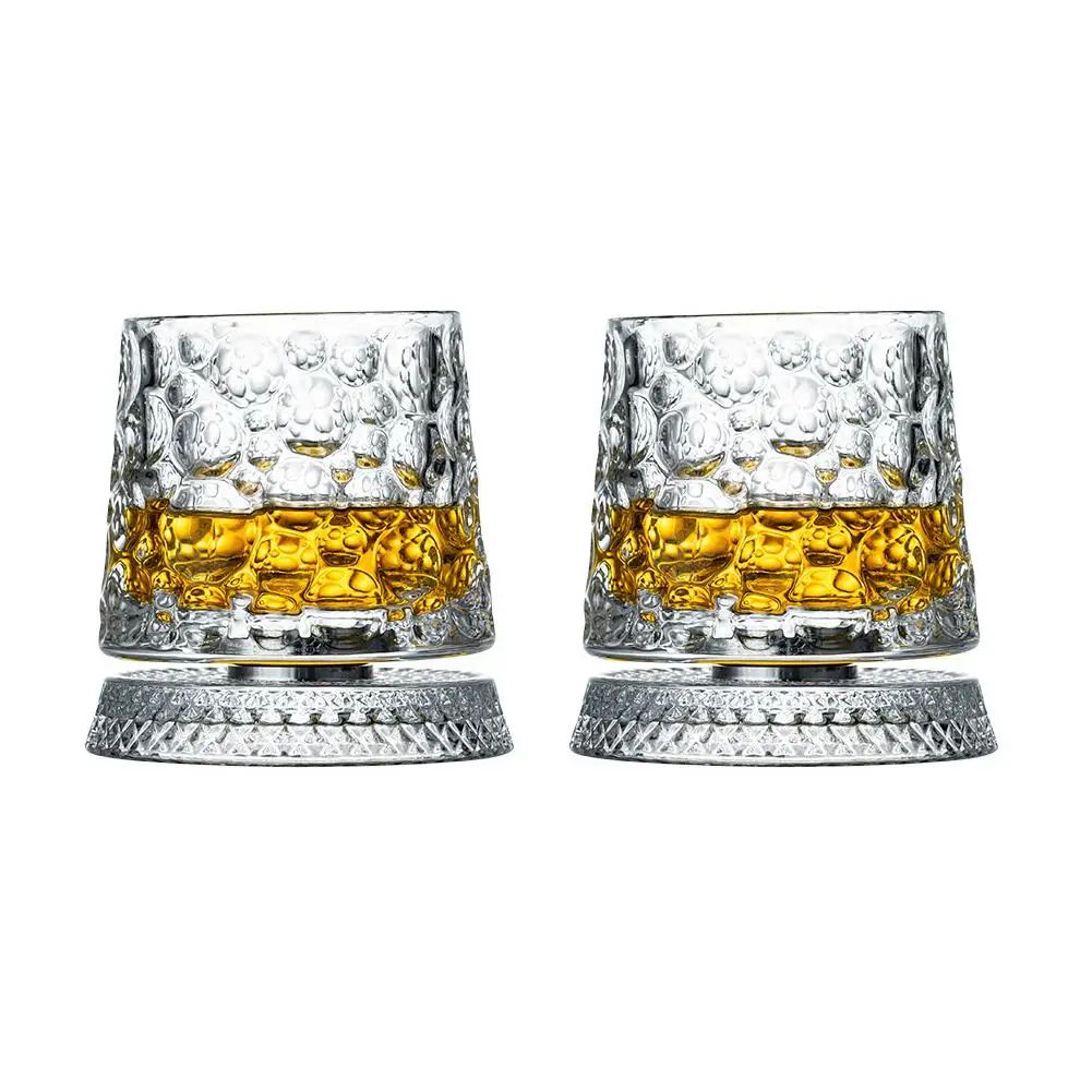 Rotating Base Whiskey Glass Set