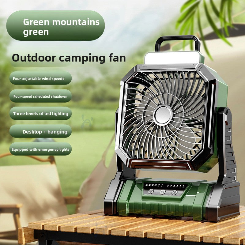 Portable USB Rechargeable Camping Fan with Light