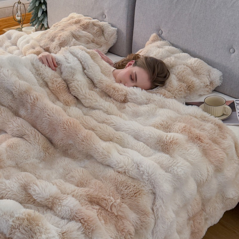 Double-Sided Tie-Dye Velvet Blanket